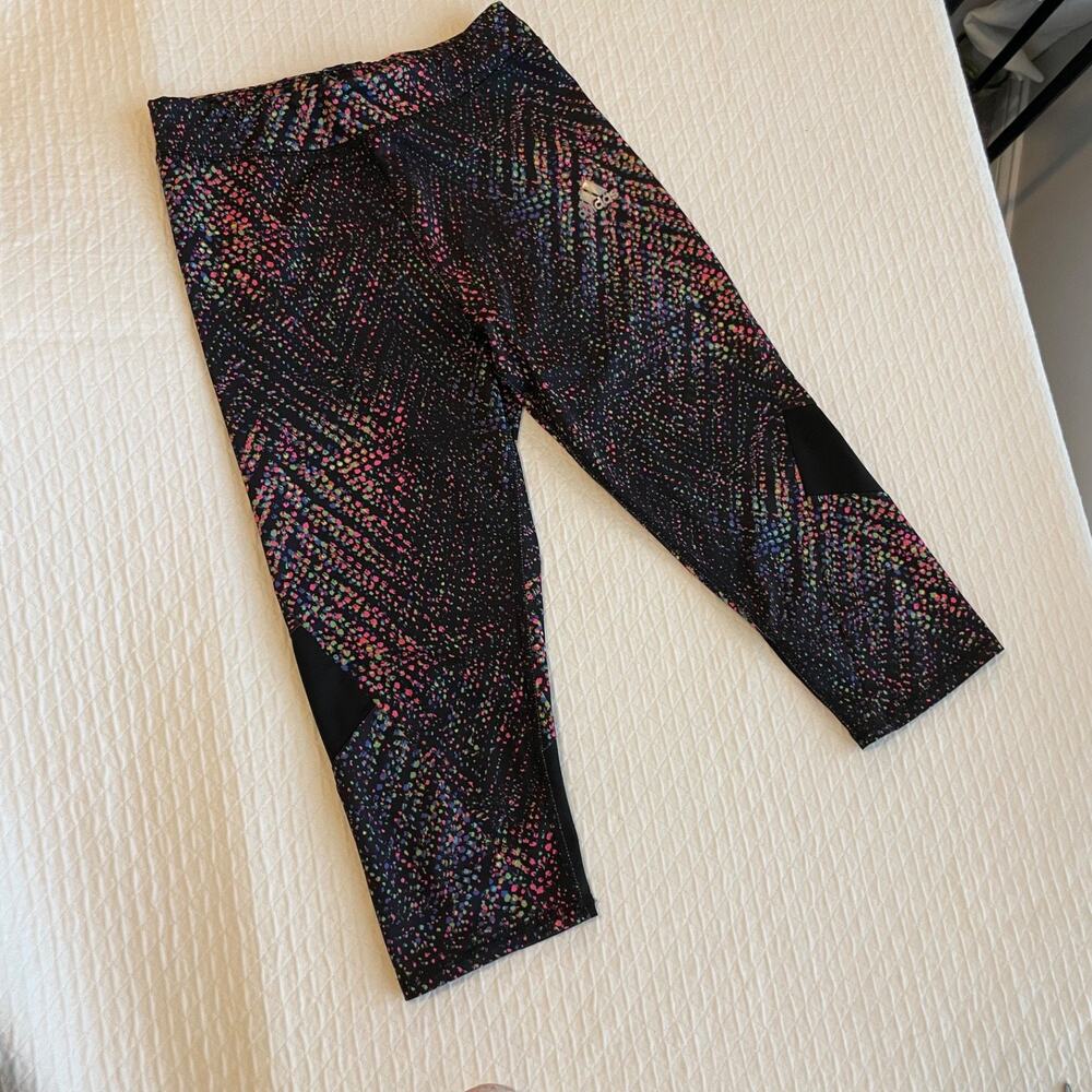 Adidas Size M 10-12 Kids Girls Stretch Pull On High Rise Athletic Leggings 736